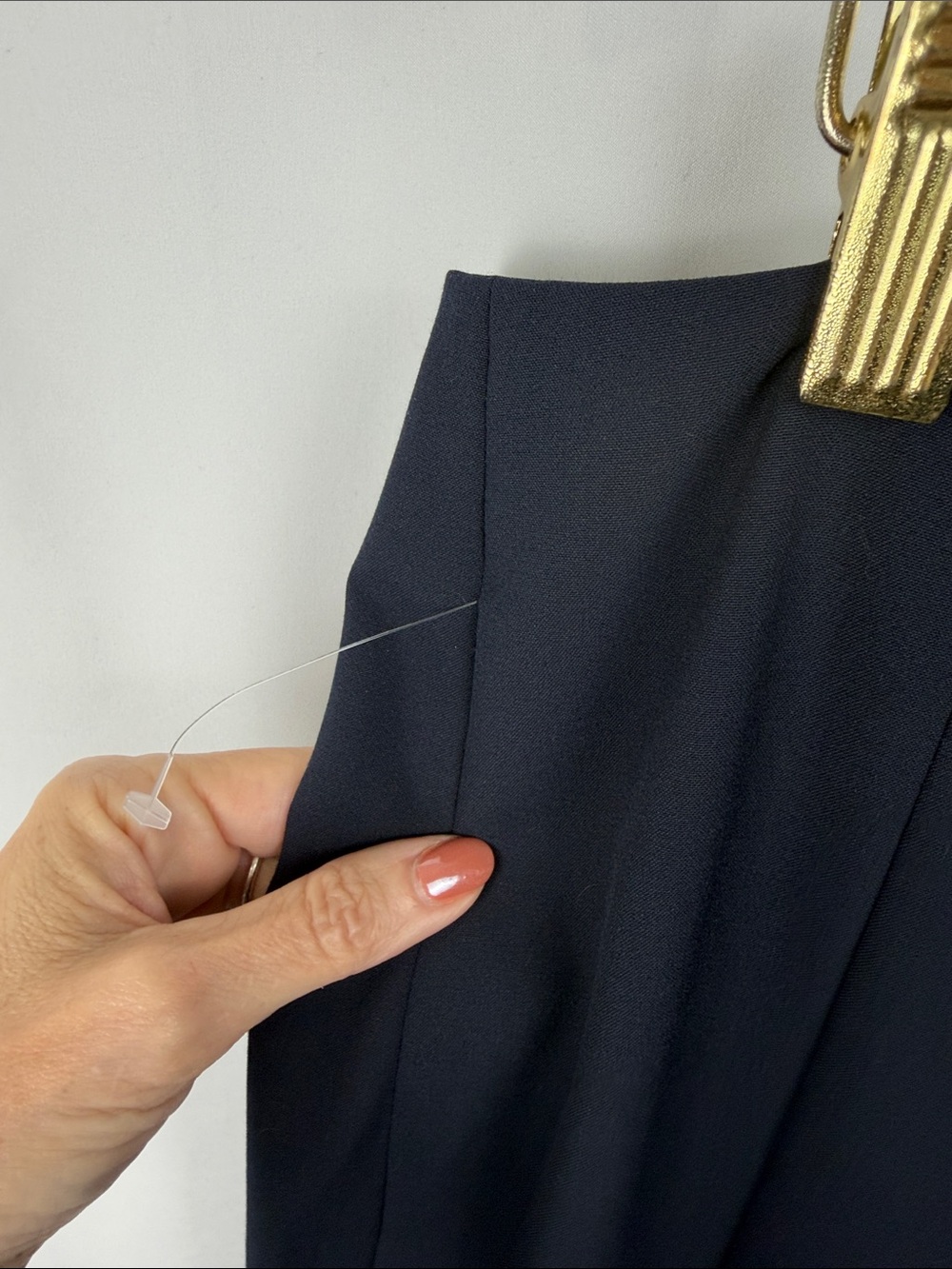 The Limited Navy Box Pleat Pencil Skirt - Picture 4 of 9